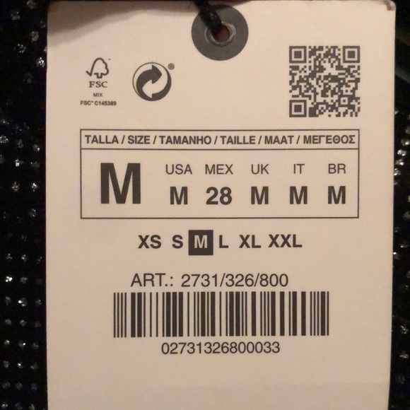 Zara asymmetrical sparkle skirt with ruching NWT - Picture 3 of 4